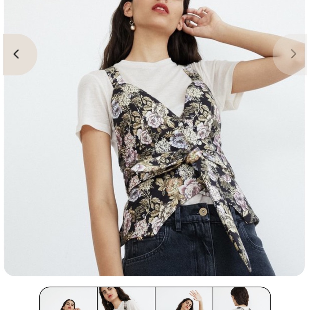 Nanushka Floral Wrap Blouse - Black and Purple